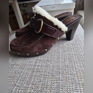 Vintage Coach "Sondra" Suede Clogs